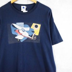 画像1: 90's Arshile Gorky USA製 "PHILADELPHIA MUSEUM OF ART" アートプリントTシャツ NAVY L (1)