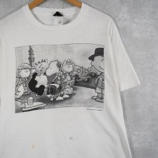 画像1: 90's PEANUTS USA製 "La baiser de l'Hotel de Ville, Paris" パロディプリントTシャツ XL (1)