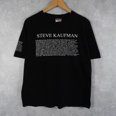 画像1: 90's STEVE KAUFMAN ポップアートプリントTシャツ BALCK L (1)