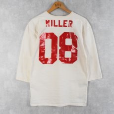 画像2: 60〜70's "MILLER 08" ラバープリントフットボールTシャツ (2)