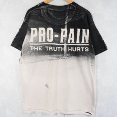 画像2: 90's PRO-PAIN USA製 "THE TRUTH HURTS" ヘヴィメタルバンド 大判手刷りプリントTシャツ XL (2)