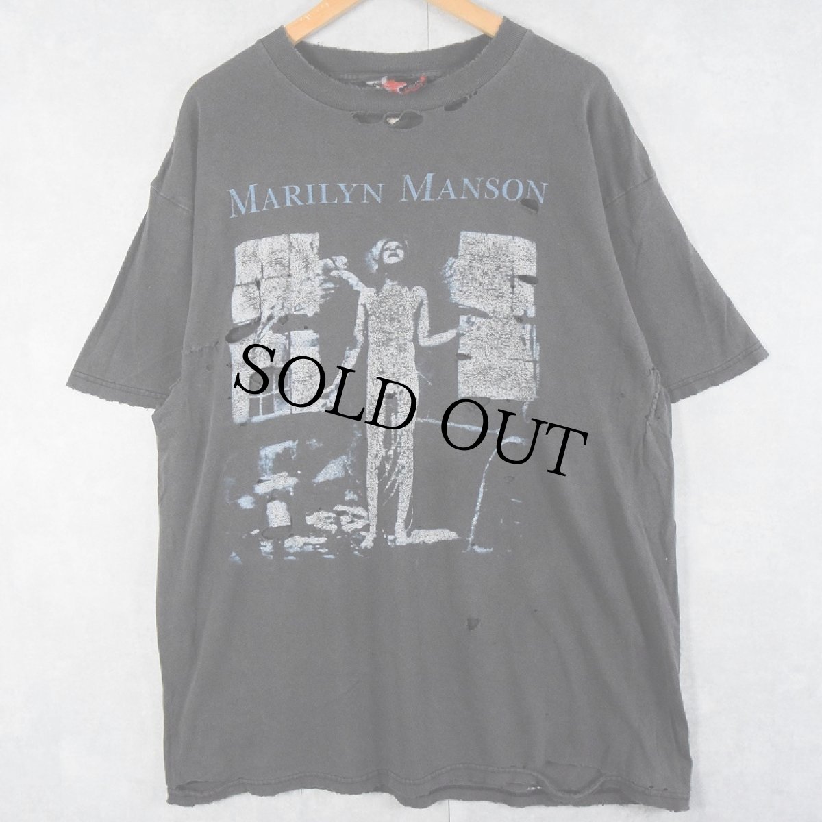 画像1: 90's MARILYN MANSON "Dried Up Tied Up and Dead Antichrist Superstar" ロックバンドプリントTシャツ BLACK (1)