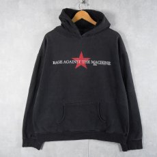 画像1: 2000 RAGE AGAINST THE MACHINE ロックバンド スウェットフーディー BLACK XL (1)