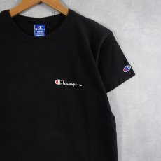 画像1: 90's Champion USA製 ロゴプリントTシャツ BLACK XL (1)