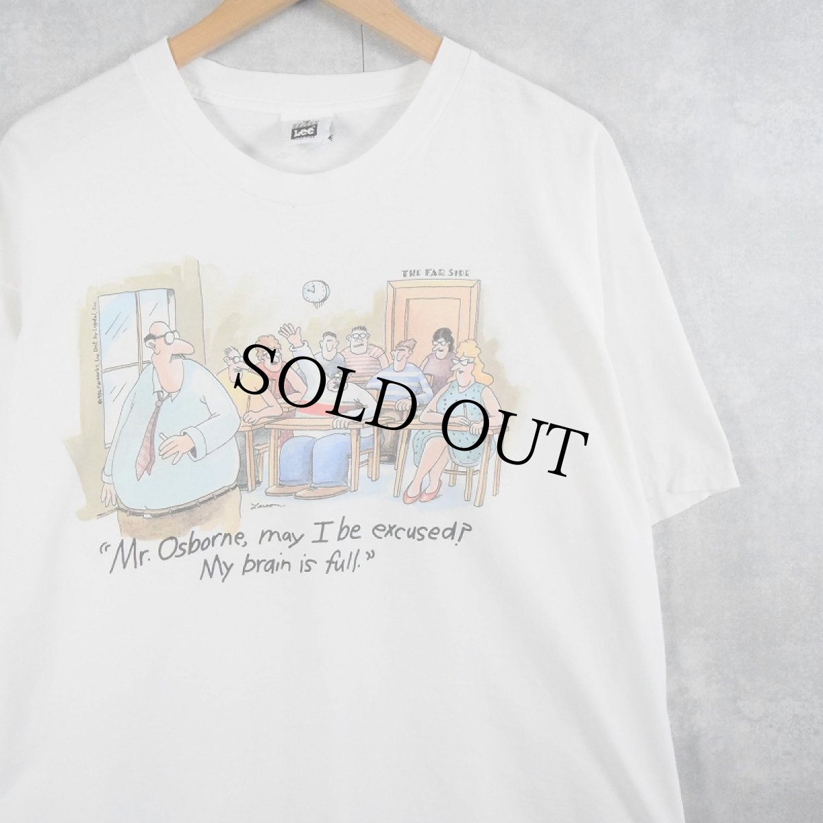 画像1: 80's THE FAR SIDE USA製 "Mr. Osborne, may I be excused?..." シュールイラストプリントTシャツ XL (1)