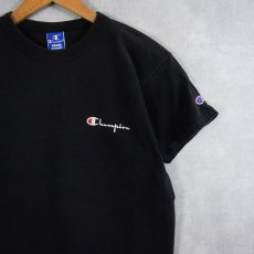 画像1: 90's Champion USA製 ロゴプリントTシャツ BLACK XL (1)