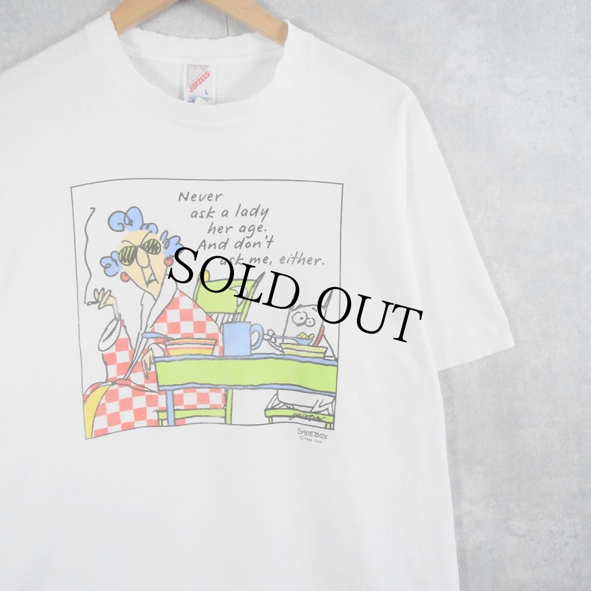 画像1: 90's SHOE BOX USA製 イラストプリントTシャツ L (1)