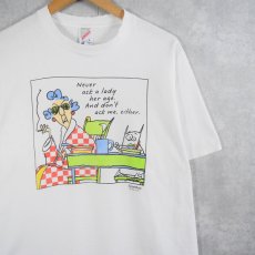 画像1: 90's SHOE BOX USA製 イラストプリントTシャツ L (1)