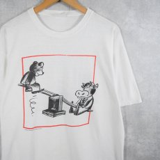 画像1: 80〜90's シュールイラストTシャツ XXL (1)