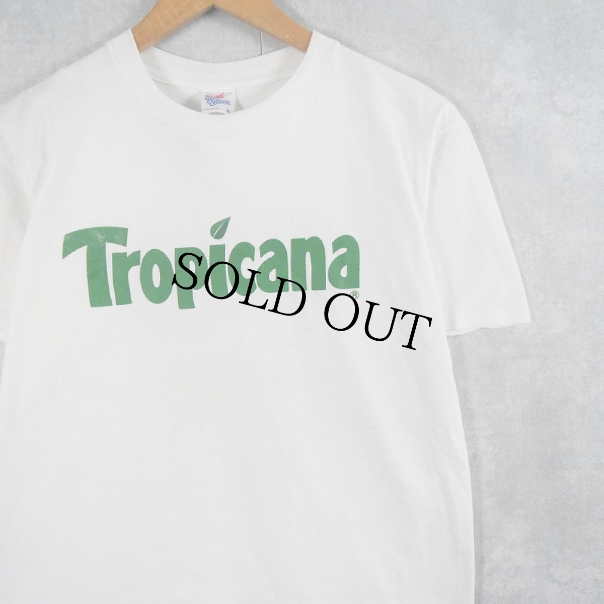 画像1: 90's Tropicana USA製 飲料メーカー ロゴプリントTシャツ L (1)