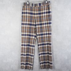 画像2: 【SALE】 70's PIT LOOM MADRAS マドラスチェック柄 コットンスラックス W31 (2)