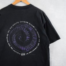 画像1: 90's NINE INCH NAILS USA製 ロックバンド ロゴ刺繍Tシャツ BLACK L (1)