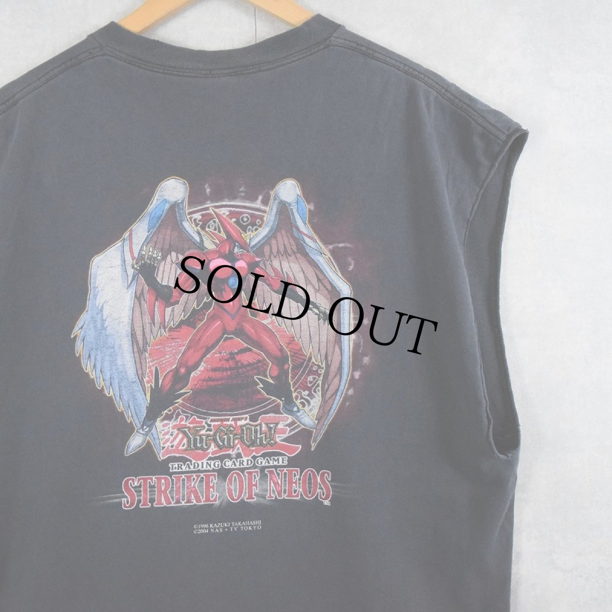 画像1: 2000's 遊戯王 STRIKE OF NEOS "E・HERO ネオス" カードゲームプリント カットオフTシャツ  (1)