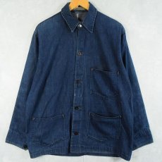 画像1: 50's US/CAN UNKNOWN Indigo Denim Chore Jacket (1)