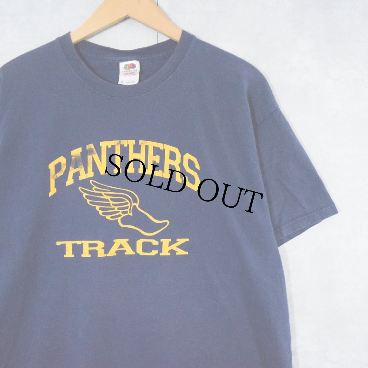 画像1: "PANTHERS TRACK" ウイングフットプリントTシャツ NAVY XL (1)