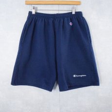 画像2: 2000's Champion ロゴプリントスウェットショーツ NAVY L (2)