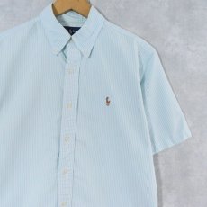 画像1: Ralph Lauren "CLASSIC FIT" ストライプ柄 コットンボタンダウンシャツ M (1)