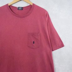 画像1: 90's POLO Ralph Lauren USA製 ロゴ刺繍 ポケットTシャツ (1)