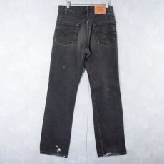 画像2: 2000's Levi's 517 USA製 "サルファブラック" ブーツカットブラックデニムパンツ W30 (2)