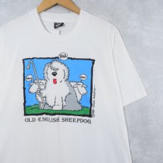 画像1: 80's CATHEE ROEHRIG USA製 "OLD ENGLISH SHEEPDOG" シュールイラストプリントTシャツ XL (1)