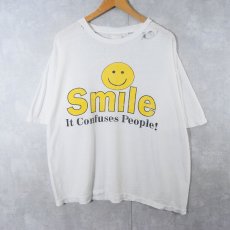 画像1: 90's "Smile It Confuses People !" スマイルプリントTシャツ  (1)