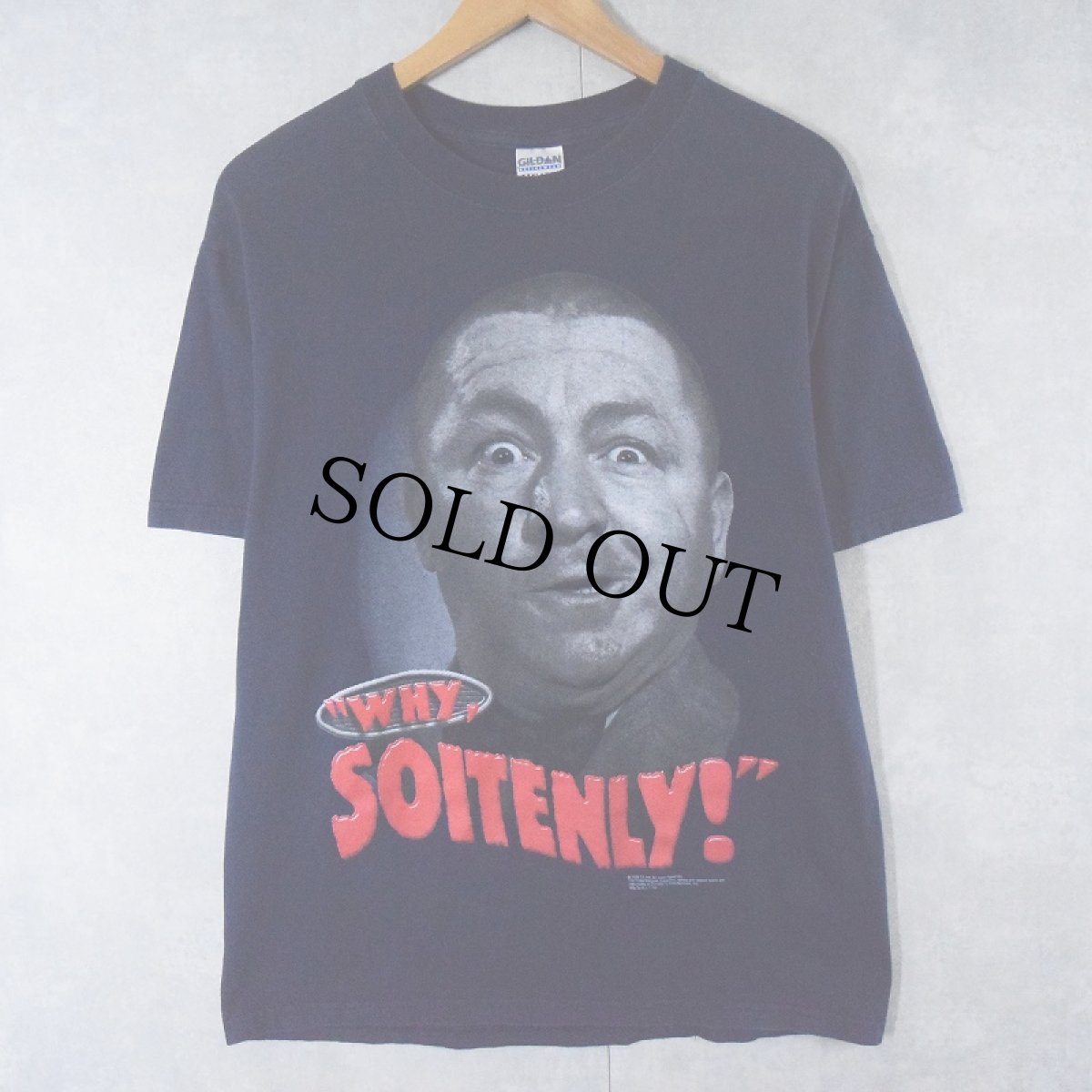 画像1: 2000's The Three Stooges コメディアンプリントTシャツ NAVY M (1)