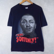 画像1: 2000's The Three Stooges コメディアンプリントTシャツ NAVY M (1)