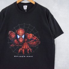 画像1: MARVEL SPIDER-MAN キャラクター プリントTシャツ BLACK L (1)