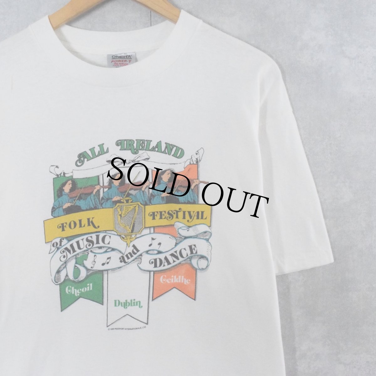 画像1: 80's USA製 "ALL IRELAND FORK FESTIVAL" フェスティバルTシャツ XL (1)