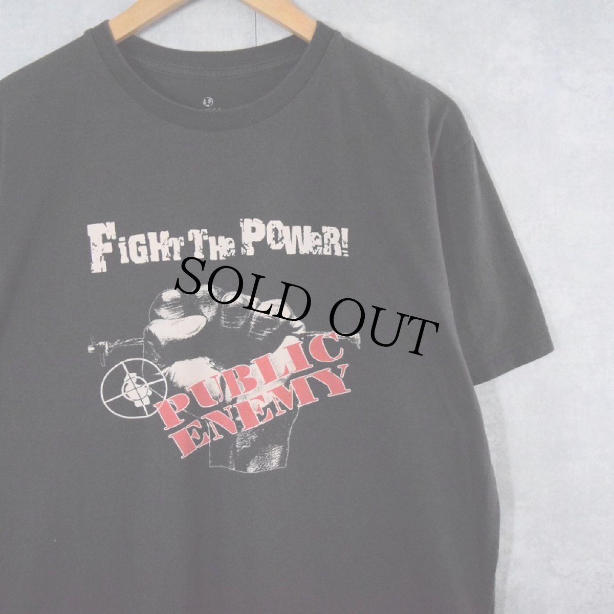 画像1: PUBLIC ENEMY "Fight The Power" ヒップホッププリントTシャツ BLACK L (1)