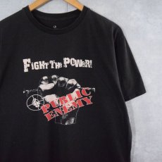 画像1: PUBLIC ENEMY "Fight The Power" ヒップホッププリントTシャツ BLACK L (1)