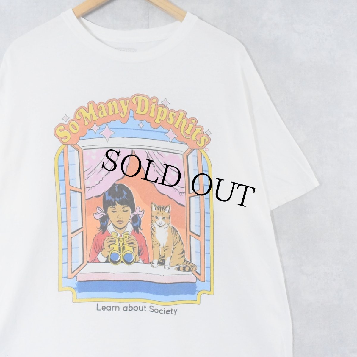 画像1: Steven Rhodes "So Many Dipshits" イラストプリントTシャツ XL (1)