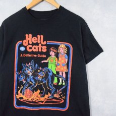 画像1: Steven Rhodes "Hell cats" イラストプリントTシャツ BLACK M (1)