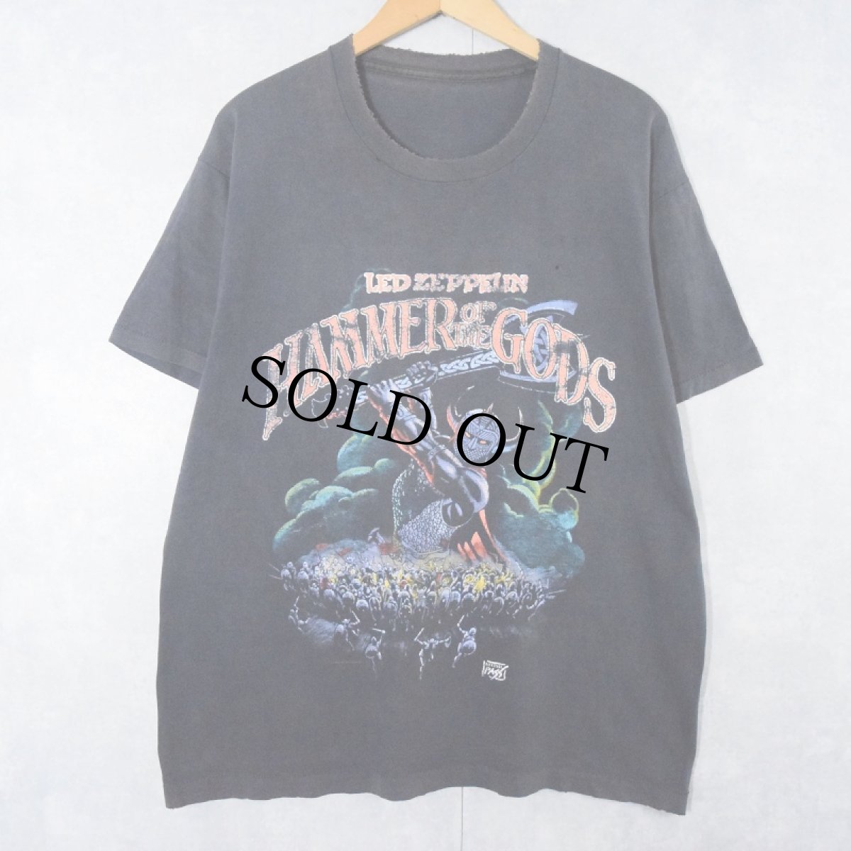 画像1: 90's Led Zeppelin USA製 "HAMMER of the GODS" ロックバンド プリントTシャツ BLACK (1)