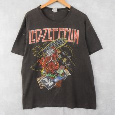 画像1: 80's Led Zeppelin USA製 ロックバンド プリントTシャツ BLACK XL (1)