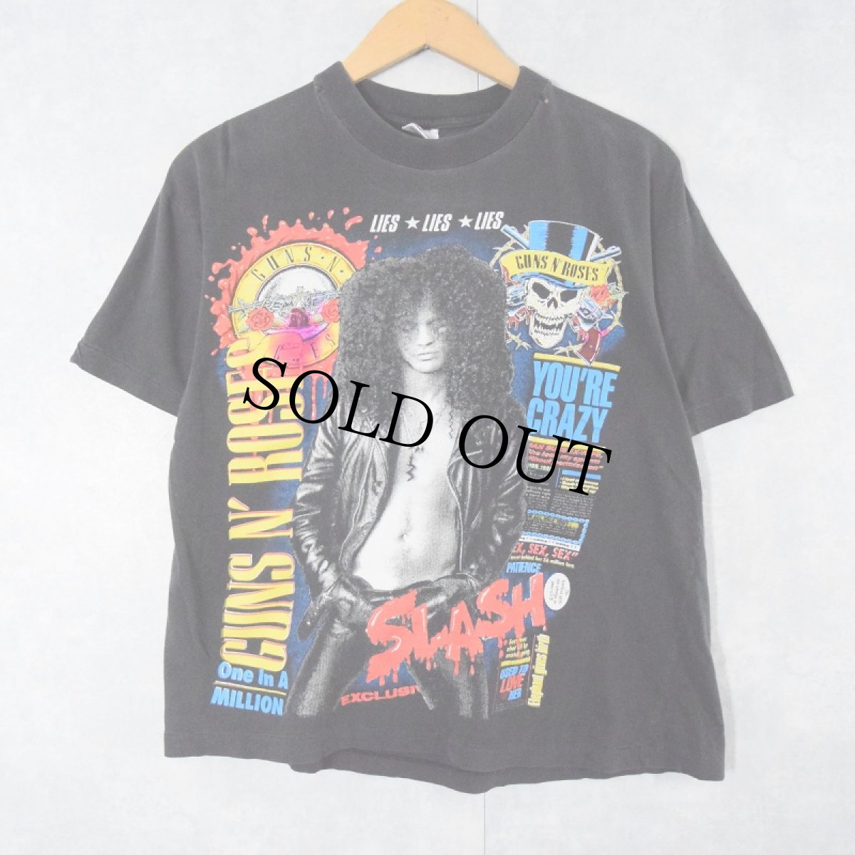 画像1: 90's GUNS N' ROSES ロックバンドTシャツ BLACK L (1)