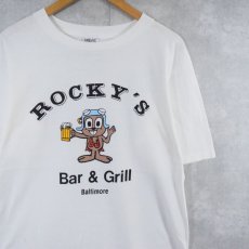 画像1: 90's "ROCKY'S" キャラクタープリントレストランTシャツ L (1)