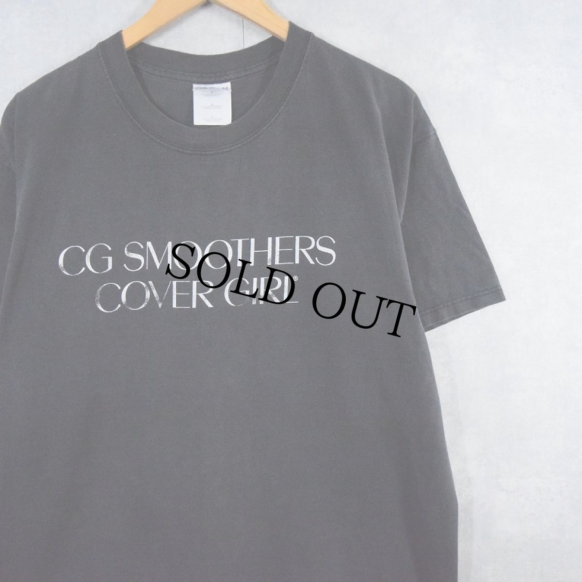 画像1: "CG SMOOTHERS COVER GIRL" コスメブランドプリントTシャツ BLACK L (1)