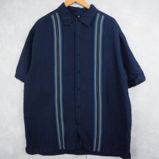 画像1: centro ラミー×レーヨン キューバシャツ NAVY XL (1)