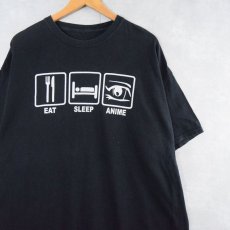 画像1: "EAT SLEEP ANIME" ピクトグラムプリントTシャツ (1)