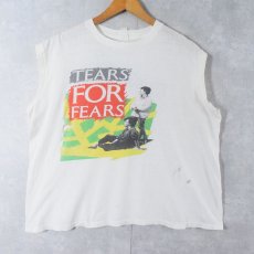 画像1: 80's TEARS FOR FEARS バンドツアープリント ノースリーブTシャツ (1)