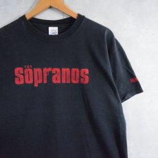 画像1: The Sopranos テレビドラマ ロゴプリントTシャツ L (1)