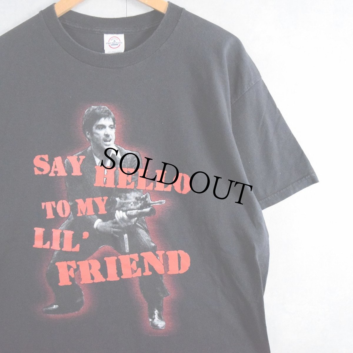 画像1: Scarface "Say hello to my lil' friend" ギャング映画プリントTシャツ L (1)