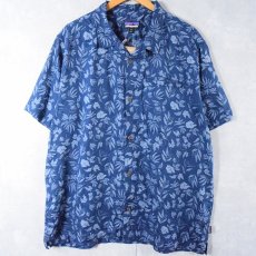 画像1: Patagonia 花柄 ヘンプ×オーガニックコットン ライトウェイトACシャツ タグ付き未使用 XL (1)