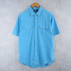 画像1: POLO Ralph Lauren リネン×コットン サファリシャツ L (1)