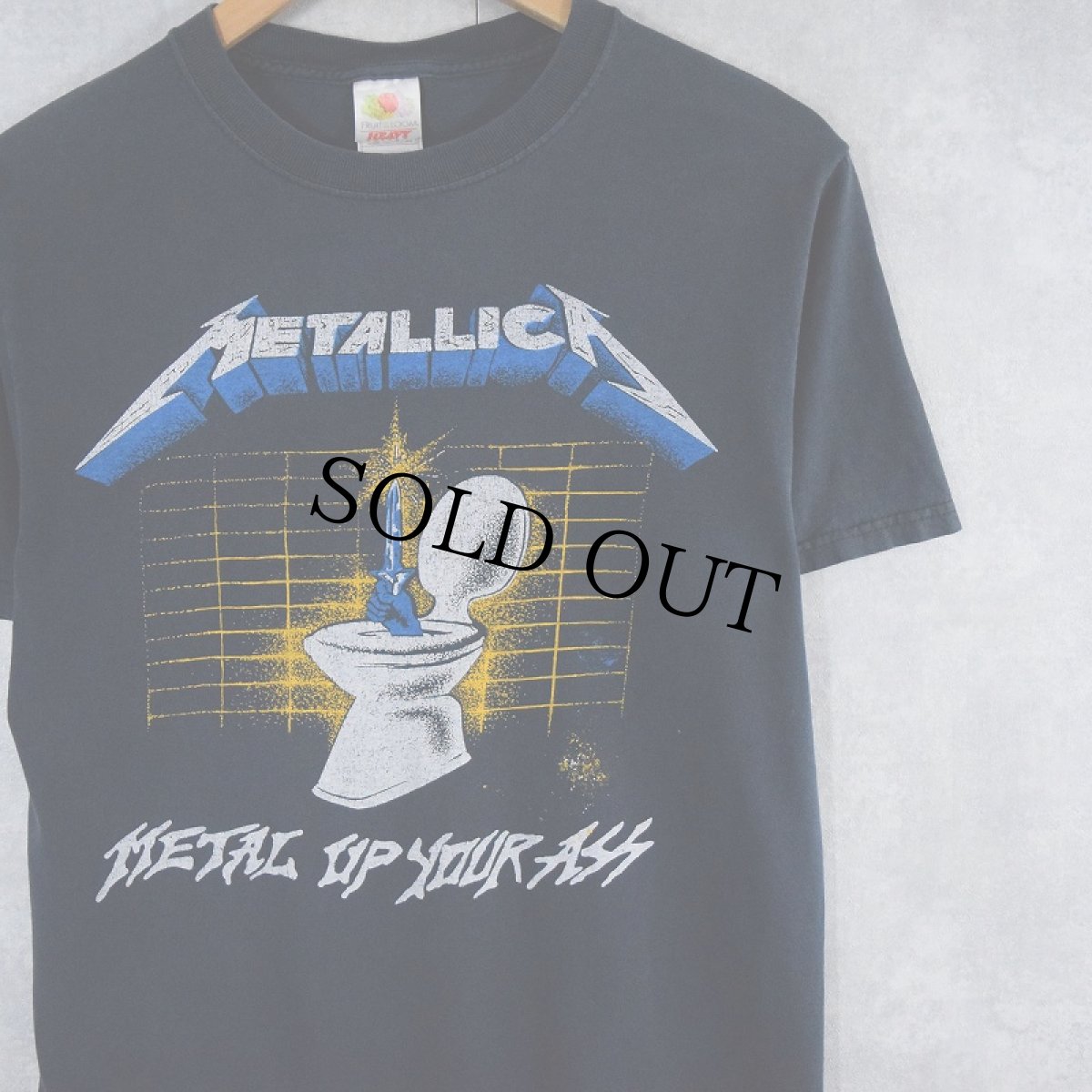 画像1: METALLICA "METAL UP YOUR ASS" ロックバンドTシャツ NAVY S (1)