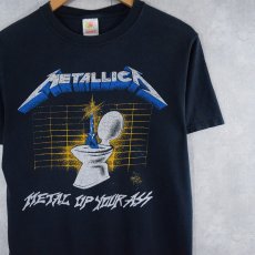 画像1: METALLICA "METAL UP YOUR ASS" ロックバンドTシャツ NAVY S (1)