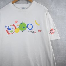 画像1: 90's swatch 時計ブランド プリントTシャツ XL (1)