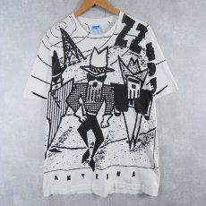 画像1: 90's ZZ TOP USA製 "ANTENNA" 大判プリント ロックバンドプリントTシャツ L (1)