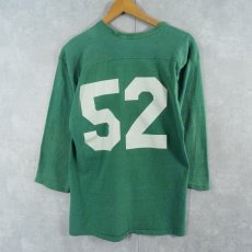 画像2: 70〜80's Champion バータグ USA製 "52 EAST MADISON YMCA" ラバープリント フットボールTシャツ L (2)